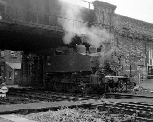 British Railway (SR) ‘USA Class’ – 0-6-0T  No. 30072  –  70C Guildford Shed, Shed Pilot on duty – taken by Ian Taylor in June 1965