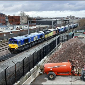 Earlestown West Junction, GBRf 66797 & 60056 6M51 (12.03 Doncaster Down Decoy - Liverpool Biomass Term) 06/02/22.