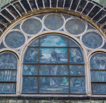 entrance window - Euclid Avenue Christian Church