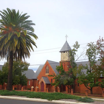 Wellington. Edmund Blacket designed this Anglican Church. Opened  1867 with buttress walls. Transept and chancel added in 1877 and porches in the 1880s and the bell tower in 1891.