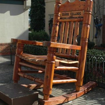 Oversized Wooden Rocking Chair Crop