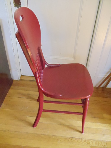 Item 7 Red wooden chair