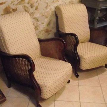 Pair of Cane Armed Chairs.