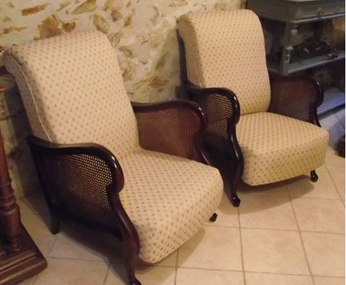 Pair of Cane Armed Chairs.