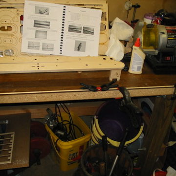 Pendulum rod, clamped to the workbench