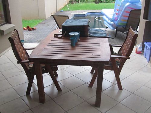 outdoor table & chairs (wooden)