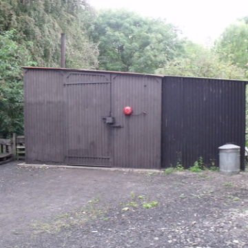 Black Country Living Museum - Racecourse Colliery - shed with red bell