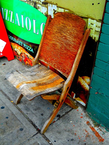 lonely wooden chair