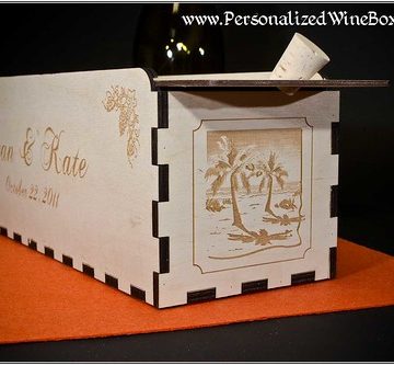 Beach Wedding Wood Wine BOX gift