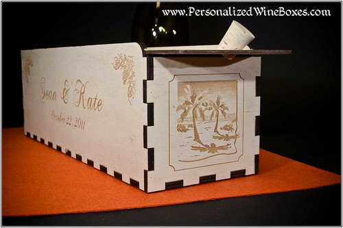 Beach Wedding Wood Wine BOX gift