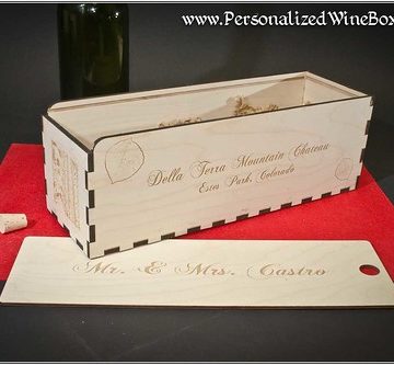 Lasered Wood Wine Boxes