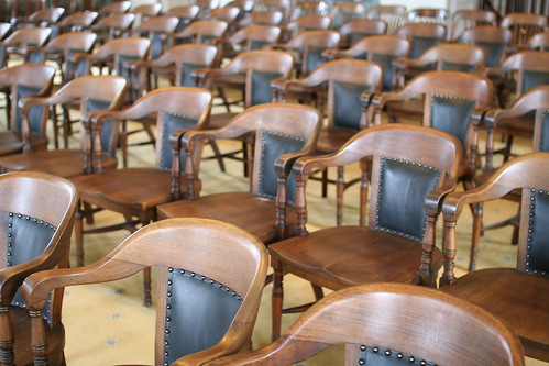 Old Capitol Building in Iowa City at the University of Iowa – wooden chairs in the old Senate Chamber no. 2332