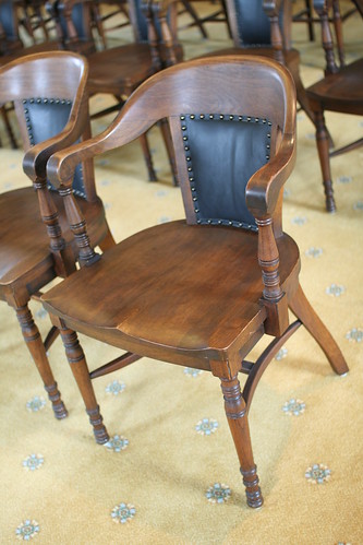 Old Capitol Building in Iowa City at the University of Iowa – wooden chairs in the old Senate Chamber no. 2335