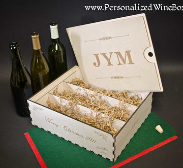 Wood Gift Box for 3 Bottles - great impressions