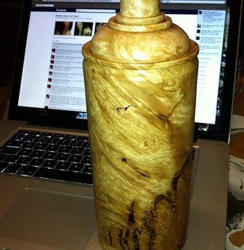 hand turned eucalyptus spray can