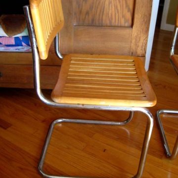 Set of 6 Vintage Mid century Marcel Breuer Wood Slat Dining Chairs