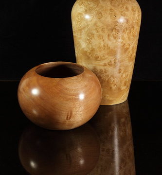 Birch Bowl and Maple Vase