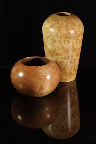 Birch Bowl and Maple Vase