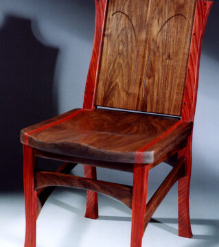 walnut and padauk chair