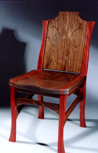 walnut and padauk chair