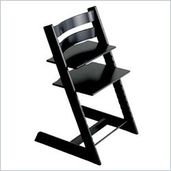 Stokke Classic Tripp Trapp Wooden High Chair in Black with FREE Baby Set