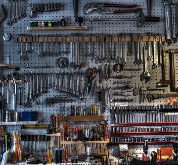 Wrenches + sockets, including the top row of