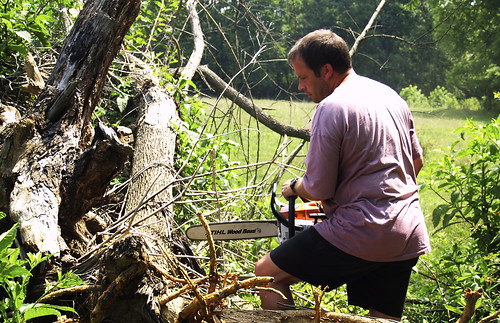 Troy Sawing Osage Orange