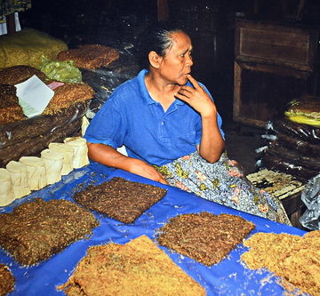 Indonesia - Java - Yogyakarta - Market - Woman Selling Tobacco