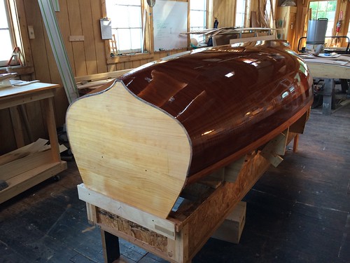 IMG_6416 - Port Hadlock WA - Northwest School of Wooden Boatbuilding - Contemporary - Grandy 12 cold-molded skiff - second epoxy coat on hull