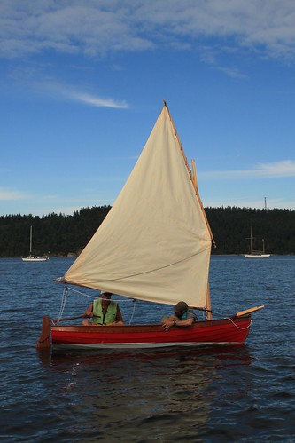 IMG_3134 - Port Hadlock WA - Northwest School of Wooden Boatbuilding - Traditional Small Craft - Grandy-12 launch - John Bodger (aft), student J Moman (fwd)