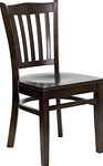 Flash Furniture XU-DGW0008VRT-WAL-GG Hercules Series Walnut Finished Vertical Slat Back Wooden Restaurant Chair