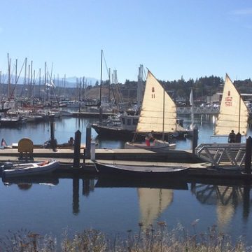 IMG_3774 - Port Townsend WA - Shipyard - Launch Ramp - 2015 Wooden Boat Festival - preparing to head over to the Festival - R to L - SCAMP-162, SCAMP-11 NODDY, steamboat PUFFIN