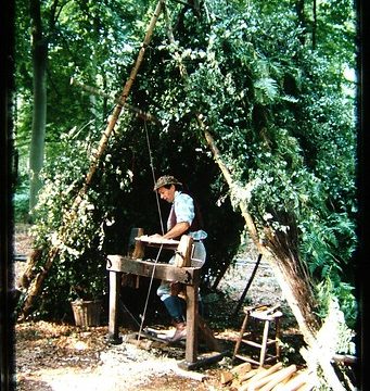 Stuart King with pole lathe