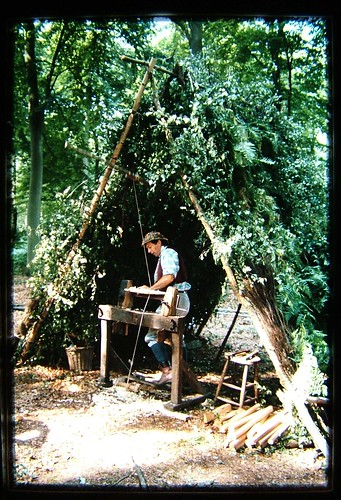 Stuart King with pole lathe