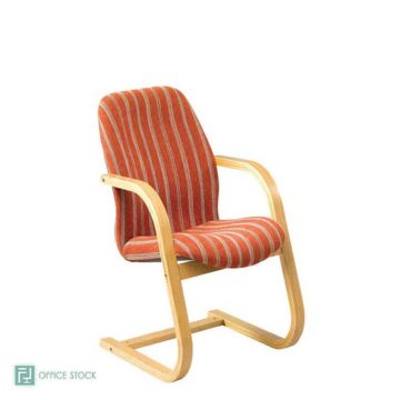 Tammy Office Visitor Chair in Wood with Sleigh Base