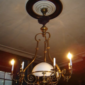 Gas - Electric chandelier - Dining Room - Gibson House