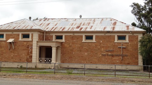 Hallett. The Masonic Lodge built in 1928. Became a Catholic church in 1980 but closed in 2015.