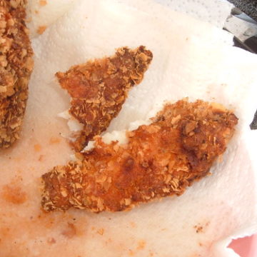 Fried haddock in herby potato coating