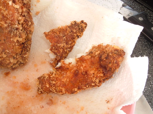 Fried haddock in herby potato coating