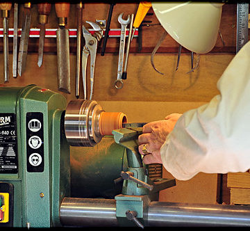 Lathe in action