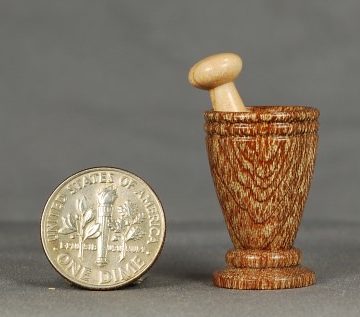 Dollhouse Miniature Wood Turning Mortar & Pestle