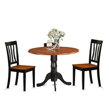 Cheap East West Furniture DLAN3-BCH-W 3 Piece with 2 Wooden Chairs Dublin Dining Set