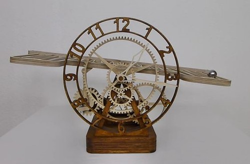 Wooden Rolling Ball Clock