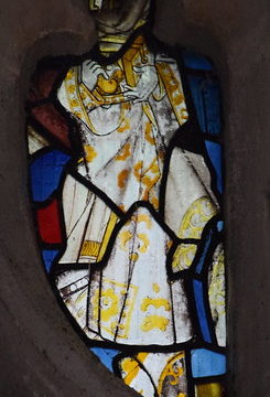 St James the Less with a book and a fullers club?  (fragmentary, composite, 15th Century)