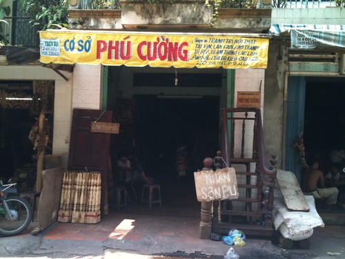 Lathe wood,  Ba Hat street, district 10, HCMC, Vietnam.