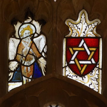 Angel (15th Century) and shield of the Holy Trinity (19th Century)