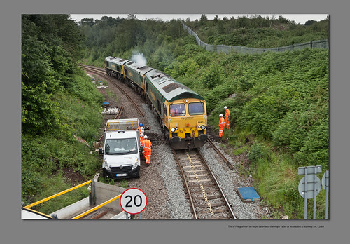 Trio of Freightliners on Route Learner to the Hope Valley at Woodburn & Nunnery Jns. - 2083