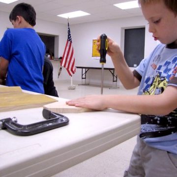 Ethan Building his Tool Box