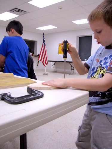 Ethan Building his Tool Box