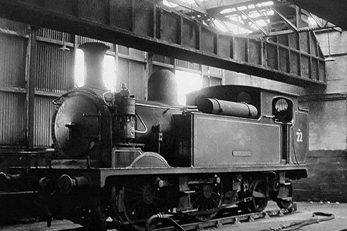 British Railways (SR) – ‘O2 Class’ 0-4-4T ‘W22 Brading’ on shed 70H Ryde St John’s Shed July 1964.